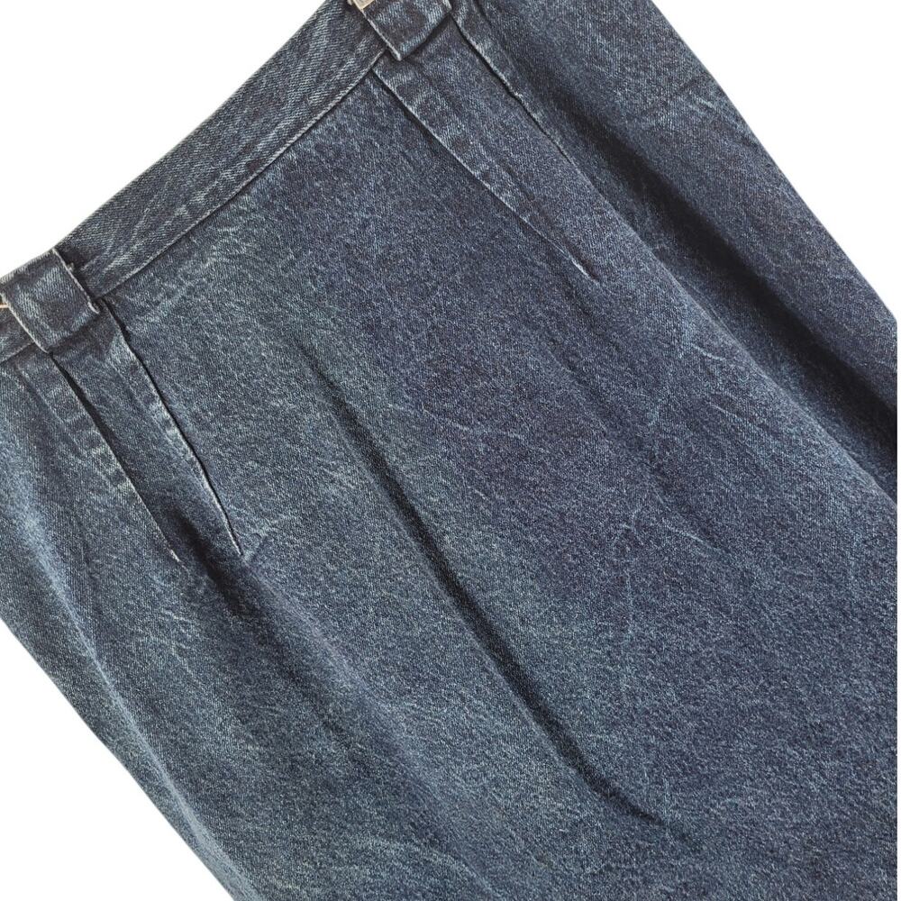 Jean Street 80s Denim Midi‎ Skirt Blue A Line Minimal Classic